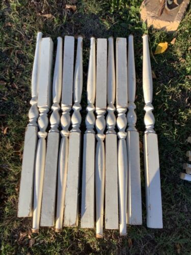 Vtg lot 11 Carved Wood BALUSTER Turned architectural salvage porch rail spindles