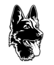 German Shepherd 11" Black Contour Vinyl Graphic Decal Car Window Laptop Notebook