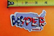 HYPER Wheels USA Map America Rare Blades Skates H Vintage INLINE Skating STICKER