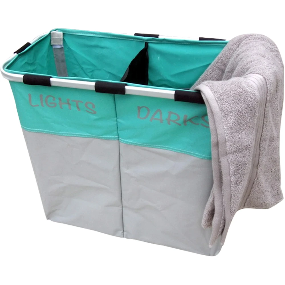 Lights Darks Laundry Hamper Folding Twin Sorter Large Bin Bag Washing Basket