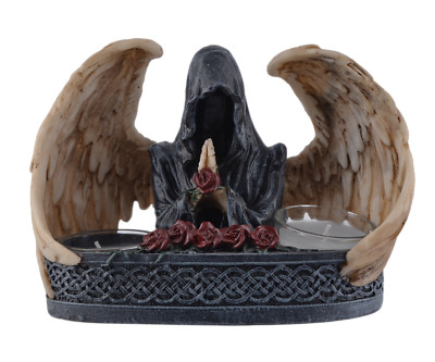 Teelichthalter Sensenmann Grim Reaper ohne Gesicht 18 cm schwarz Figur Teelicht