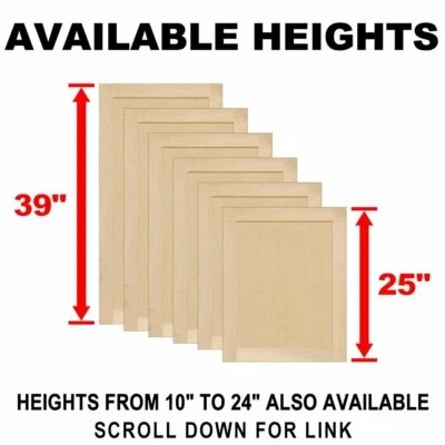KENDOR Unfinished Maple Shaker Cabinet Doors (25"H & Up)
