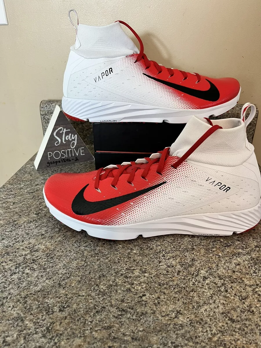 Nike Vapor Untouchable Speed Turf 2 Shoes White Red Mens Size 13.5
