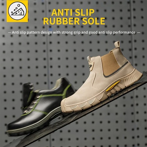 Herren Stahlkappe Arbeit Sicherheitsstiefel Rindsspaltleder Obermaterial Schweißen Funkenfrei - Bild 12 von 18