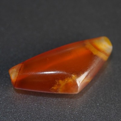 Ancient Style Agate Barrel Bead, Banded Red Carnelian Protective Amulet 11.1g