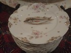Rare Antique 3260 CARLSBAD AUSTRIA  FISH SET 1 PLATTER AND 11 Plates (12 pc set) — photo 2