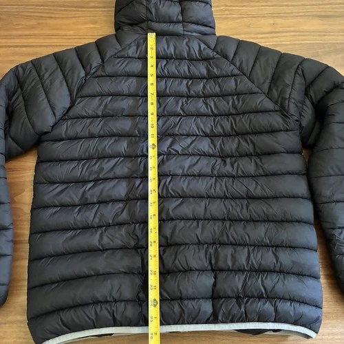Sonneti London Men’s Puffer Jacket XL Black White Gray Hooded Colorblock Coat image 4