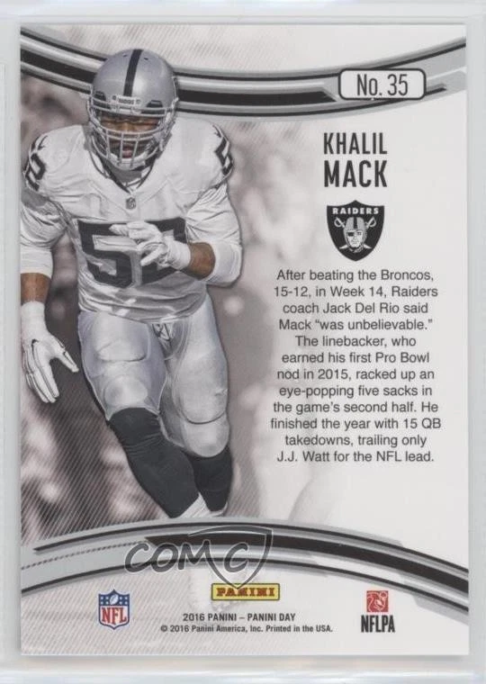 2016 Panini Day Khalil Mack #35 - Image 2 of 2