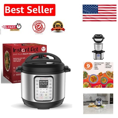 Versatile 9-in-1 Pressure Cooker: Stainless Steel 6 Qt Duo Plus for Families