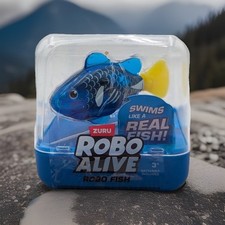 Zuru ROBO FISH Robo Alive Blue Color Changing Water Activated Fish Toy   