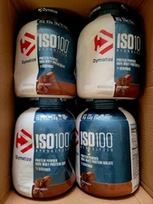 4x Dymatize ISO 100 Hydrolyzed Whey Protein Powder Gourmet Chocolate 5 lb *12/24