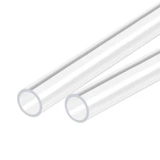 Acrylic Transparent Pipe Rigid Round Tube 18mm ID 22mm OD 18" 2pcs