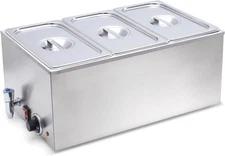 SYBO Commercial Grade Stainless Steel Bain Marie Buffet Food Warmer Steam Table 