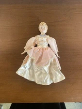 Antique Porcelain Doll In Handmade Dress 11 Inches