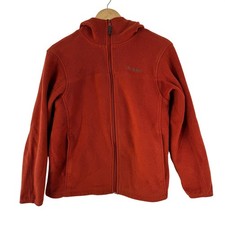 Columbia Youth Fleece Hooded Jacket Red Full Zip Outdoor Activewear Size 14 16