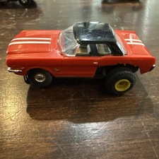 Aurora 1372 Tjet Thunderjet Ho Slot Car Red w/ Black Hardtop '65 Ford Mustang