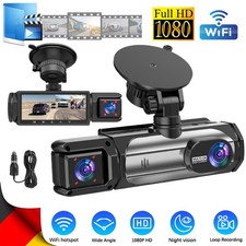 3-Kanal-Dashcam Auto Vorne Hinten und Innen Autokamera G-Sensor 1080P Nachtsicht