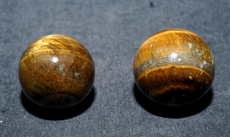 2732" +5164" Tiger Eye Marble Banded Agate Vintage Hand Ground Bullseye Mar648 - Image 4 of 4