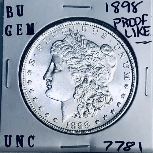 1898 BU GEM MORGAN SILVER DOLLAR UNC MS+++ U.S. MINT RARE COIN 7781
