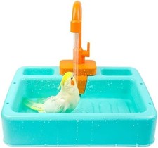 kathson Bird Bathtub,Parrot Shower Box,Automatic Parakeet Bathtub with Faucet