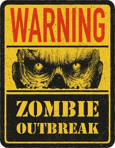 Zombie Warning Sign Infected Self Adhesive Vinyl Sticker