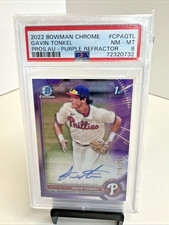 2022 Bowman Gavin Tonkel CPA-GTL 1st Purple Refractor Auto /250 Phillies PSA 8