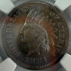 1884 Indian Head Cent With Spectacular Color NGC MS66BN Top Pop, None Finer BN