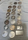 Lot of 24 .999 Fine Silver Rounds & Bars | Assorted Bullion Estate Mix