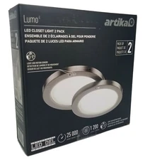 Artika 8" Round LED Closet Light 2 Pack, Light And Motion Sensor, CL-C08-C