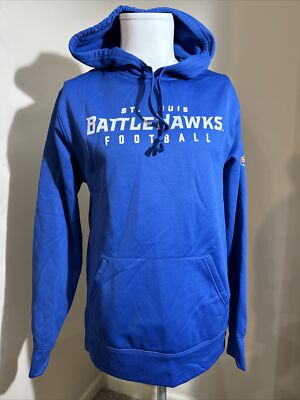 St. Louis Battlehawks XFL Football Blue Pullover Hoodie Sz M