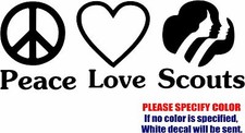 Vinyl Decal Sticker - Peace Love Girl Scouts Car Truck Bumper Window JDM Fun 7"