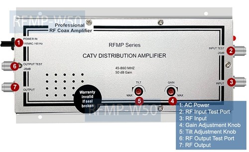 Premium CATV RF Coax 50-dB Booster For 2100FT or 650M Cable TV Run - Picture 3 of 6