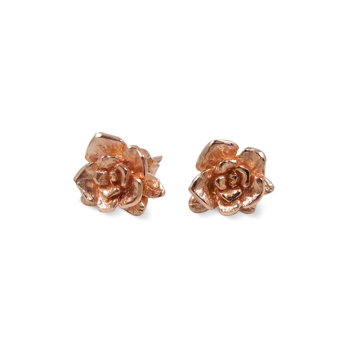 Solid rose gold stud earrings sale