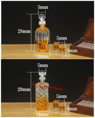 2 Sets 1/12 Scale Wine Bottles & Glasses Mini Toys for 6" Figure Toy Scene  Prop | eBay