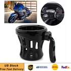 Motorcycle Handlebar Cup Holder Drink W/ Mesh Basket Mount Fit For Harley