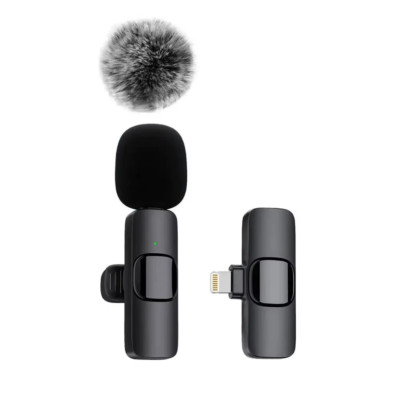 Wireless Lavalier Mikrofon für iPhone Android Ansteckmikrofon Mini Kabellos Mic