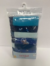 Boy's Cotton Cat  Jack Boxer Briefs, 7 pack NIP, Blue Outer Space, Large 12/14