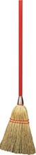 Short Corn Broom for Kitchen, Restaurants, Home, 34 Inches, Red, Pack of 12