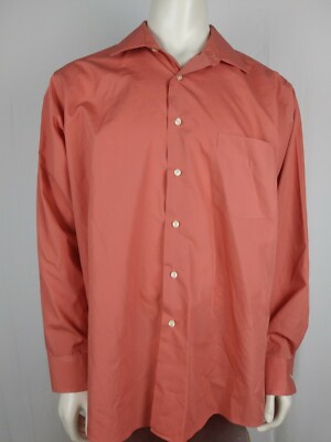 Arrow Mens Peach Classic Fit Button Down Long Sleeve Shirt Sz XL 