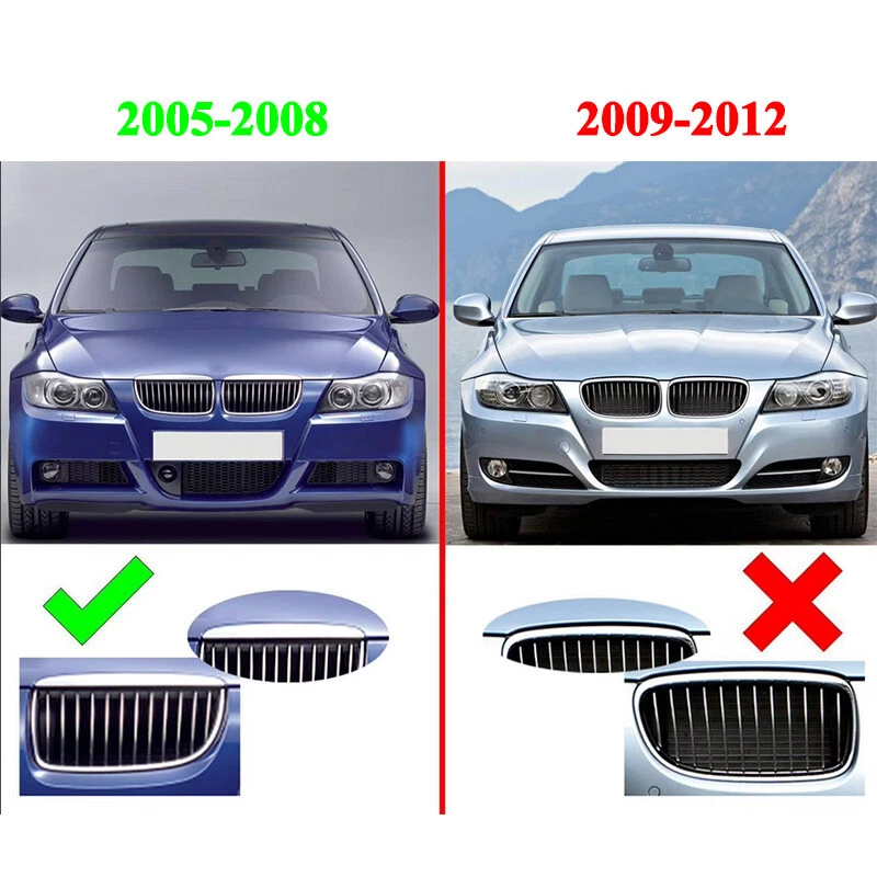 Gloss Black M-Color Front Kidney Grille For BMW E90 E91 323i 328i 335i 2005-2008 Foto 3 de 4
