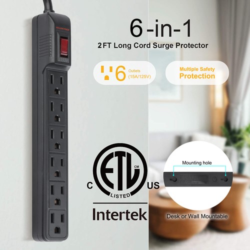 UL Certified 6-Outlet Power Strip for Kitchen Office School Commercial Workshop - Picture 7 of 14