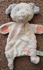 Animal Adventure Blue And White Puppy Dog Baby Blanket Plush Security Blanket