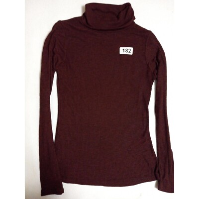 Amisu Sweater Womens Extra Small Long Sleeve Burgandy with Turtle Neck