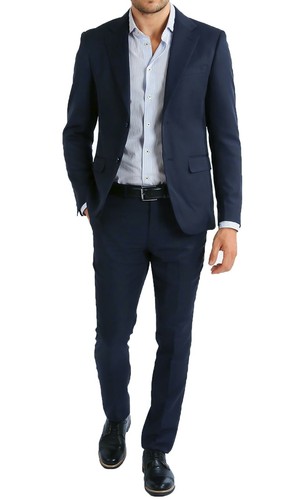 Abito completo uomo Sartoriale Blu scuro elegante vestito Smoking Cerimonia  | eBay