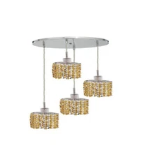 Elegant 4 Light Chandelier 1284D-R-E-LT/RC Mini 8 in Chrome 1284D-R-E-LT Hanging