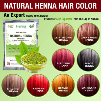 Pure ALLIN Henna Hair Color   100% Organic Chemical free Dye Natural Herbal care