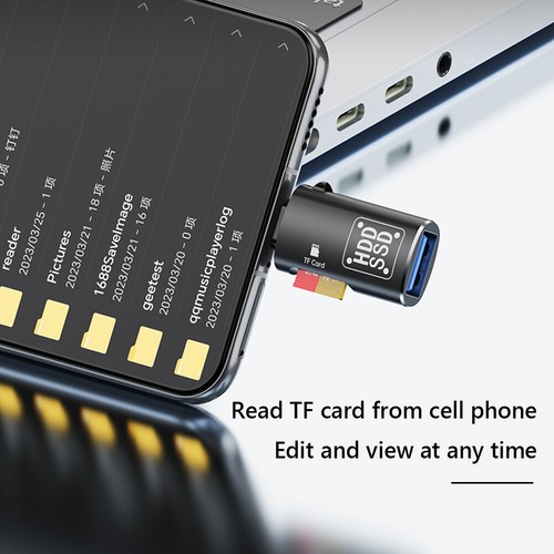 2-in-1-Kartenleser 5 Gbit/s OTG Typ-C auf USB 3.0 TF-Kartenleser für iPhone 15/i - Afbeelding 12 van 18