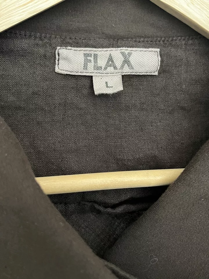 Chaqueta Plumero FLAX Bolsillos Grandes Algodón Lino Lagenlook Marrón Chocolate Foto 3 de 4