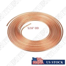 5/16 '' Copper Nickel Steel Car Brake Line Tubing Kit Oil Tube Pipe Hose 25 FT