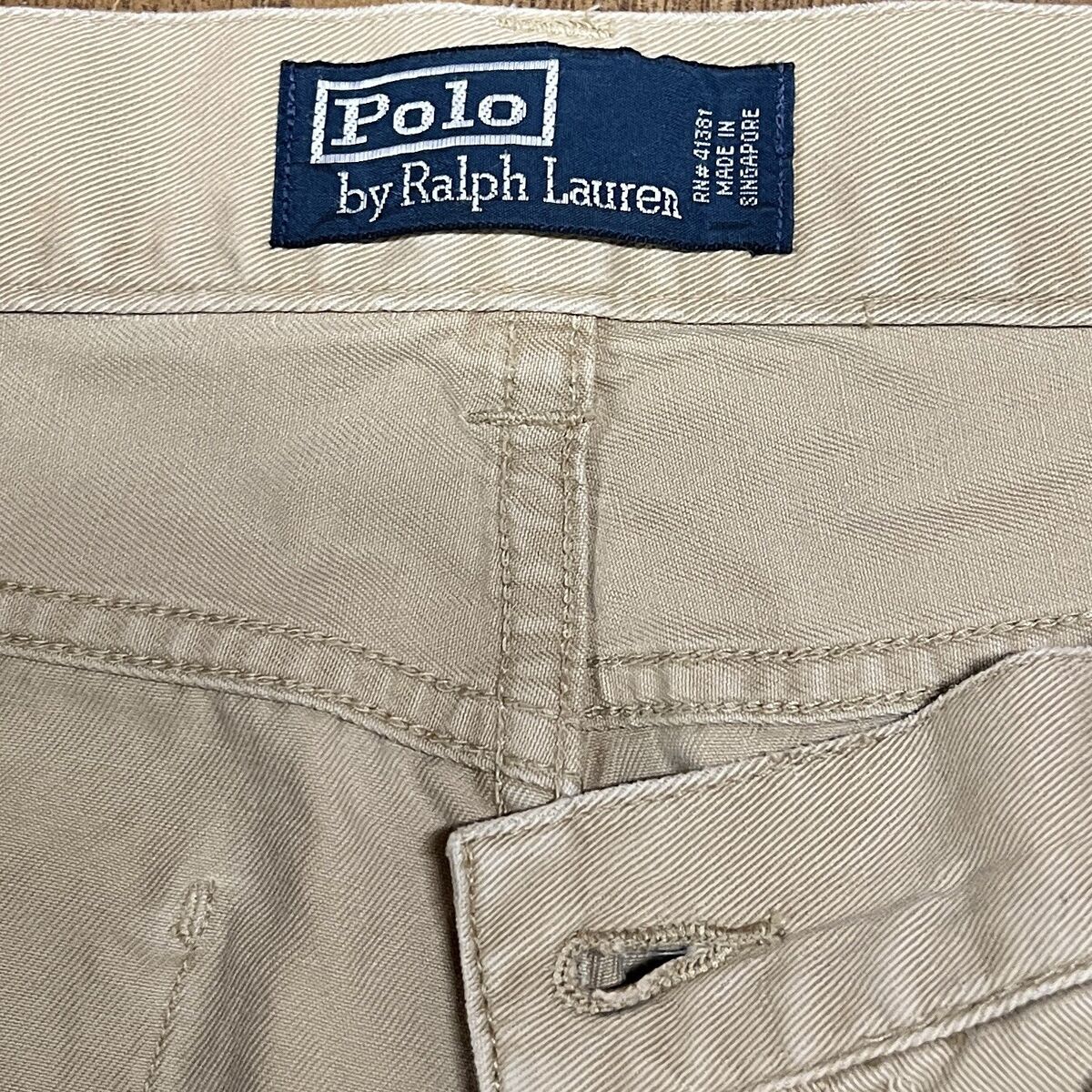 Polo Ralph Lauren Khaki Pants Chino Flat Front S005 Sz 34/32 Polo Ralph Lauren Khaki Pants Chino Flat Front S005 Sz 34/32